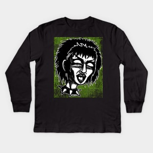 Punk Halftones (Green Version) Kids Long Sleeve T-Shirt